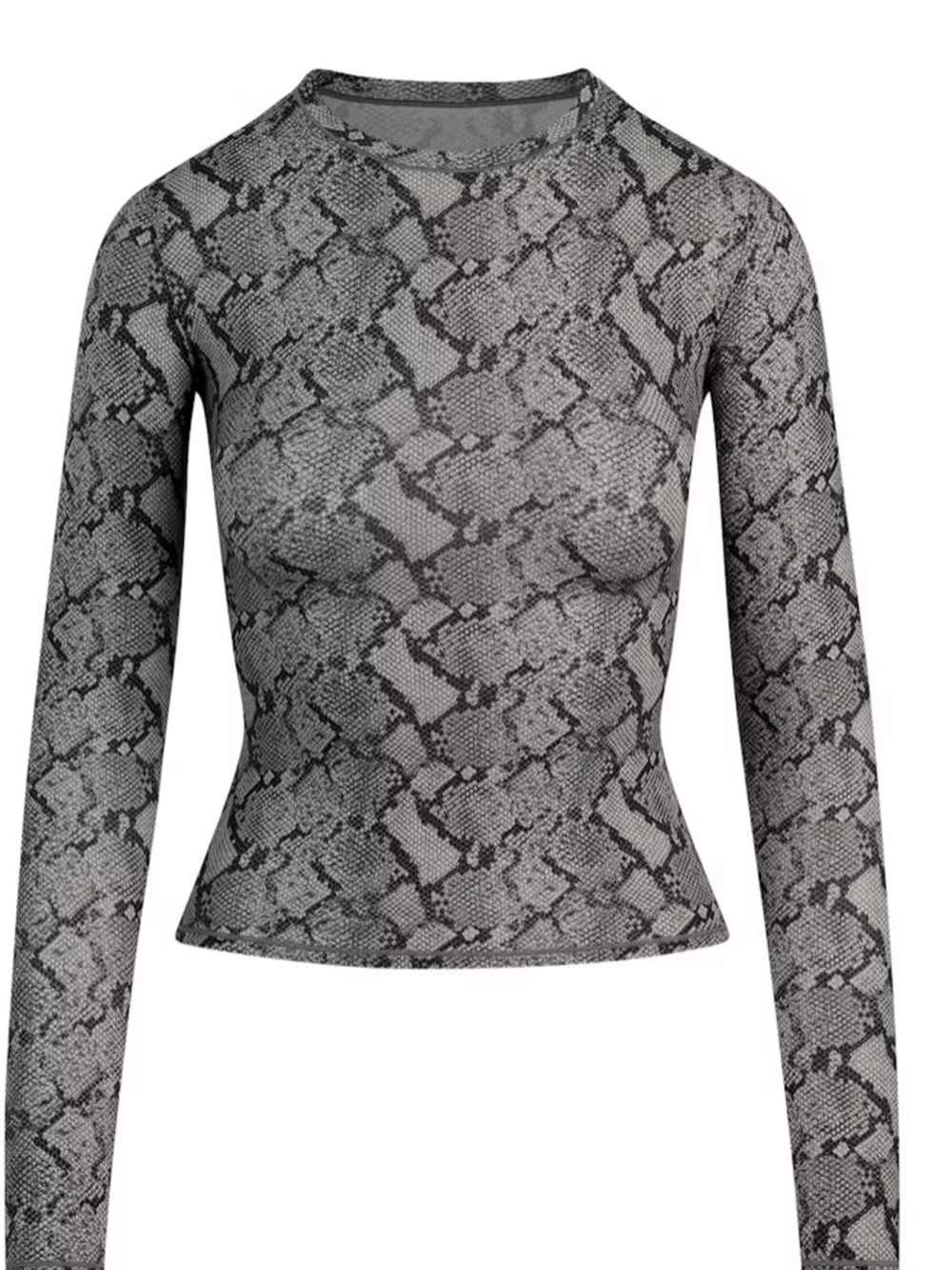 SKIMS FITS EVERYBODY Crew neck LONG SLEEVE T SHIRT IN Shadow Snake Print size XS